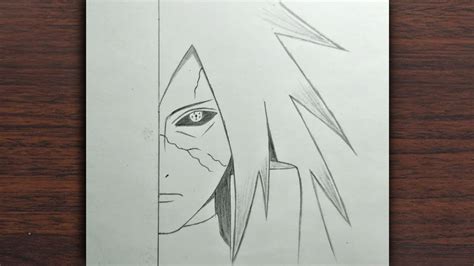 Anime Drawing How To Draw Madara Uchiha Half Face From Naruto Step