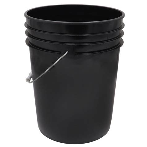 20 Liter Black HDPE Plastic Open Head Pail W Metal Handle Pipeline