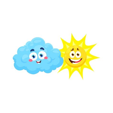 Premium Vector Cartoon Cloud And Sun Weather Vector Characters