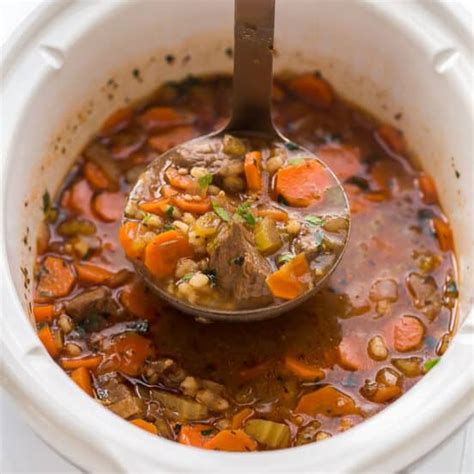 Crockpot Vegetable Beef Soup Recipe Full Of Flavor The Recipe Rebel