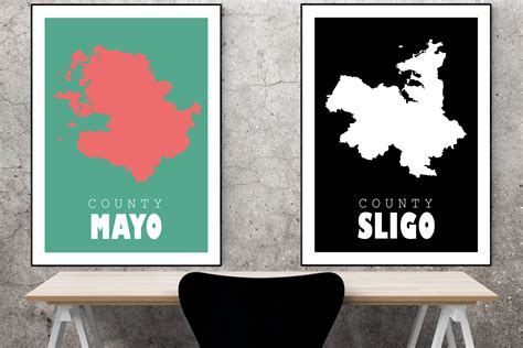 County Mayo Map Print, Map of Mayo Print, Mayo Art Print, Mayo Wall Art ...