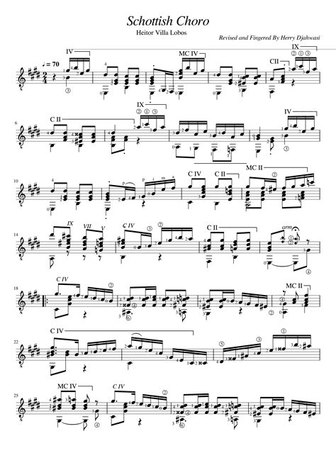 La Partitura De Heitor Villa Lobos Choro 1 Partituras Org