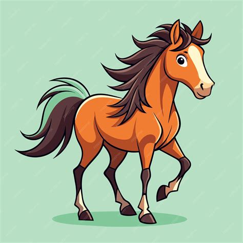 Adorable Vector De Dibujos Animados De Caballos Para Niños Vector