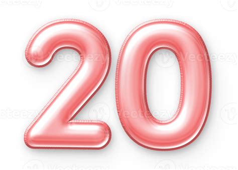 20 Number Balloon Pink 24652351 Png