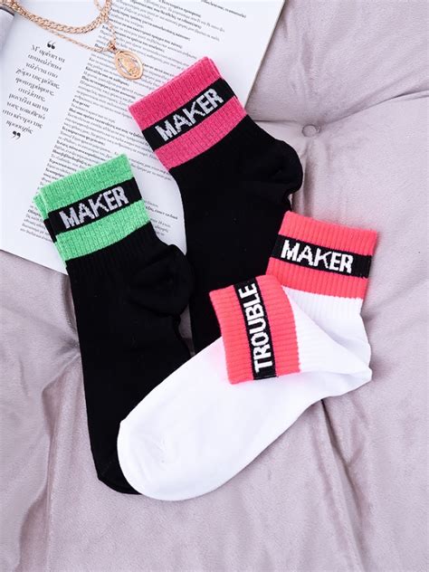 TROUBLE MAKER BASKET SOCKS PACK OF 3 FASHIONROOM GR