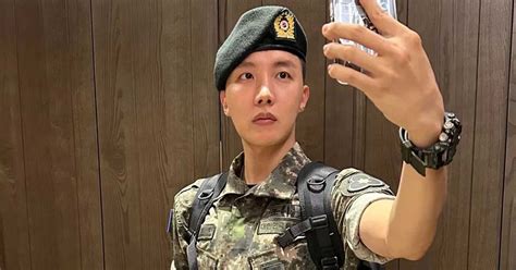 Bts J Hopes Viral Picture Posing In Military Uniform With His Comrade