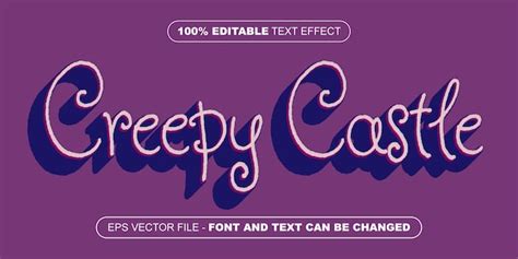 Premium Vector Purple Creepy Castle Simple Editable Text Effect