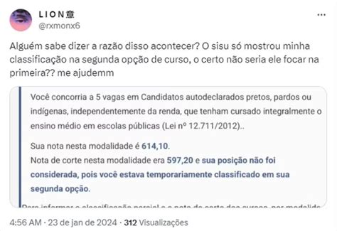 Sisu Candidatos Reclamam De Erro No Sistema Ao Escolher Curso