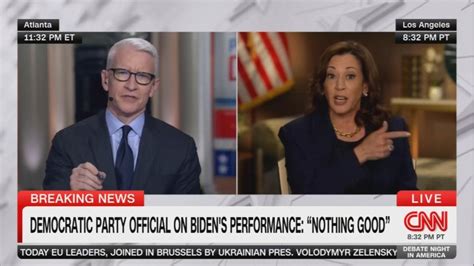 Kamala Harris Spars With Anderson Cooper Over Biden Debate Performance