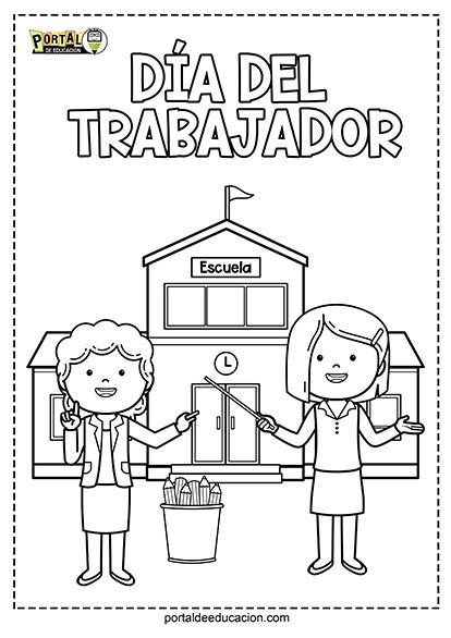 Día del Trabajador para Colorear Portal de Educación