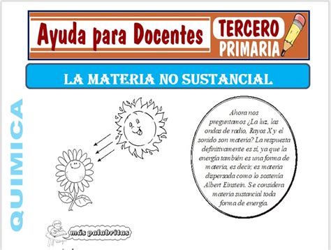 Materia no Sustancial para Tercero de Primaria – Ayuda para Docentes