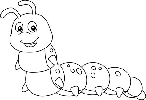 Caterpillar Coloring Page Isolated For Kids 5162556 Vector Art At Vecteezy