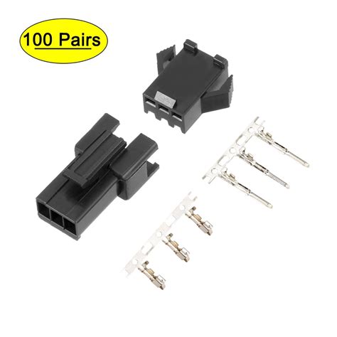 100 Pairs 2 54mm 3 Pin Male Female JST SM Housing Crimp Terminal