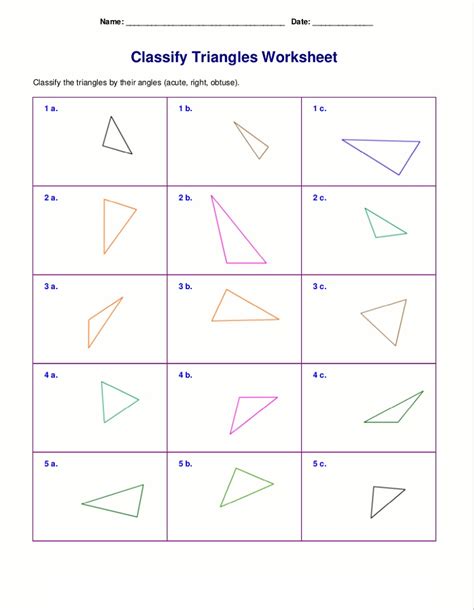 Angles And Triangles Worksheet Grade 5
