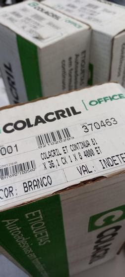 Etiqueta formulário contínuo 81x36 1 cx 1x8 4000 et Colacril