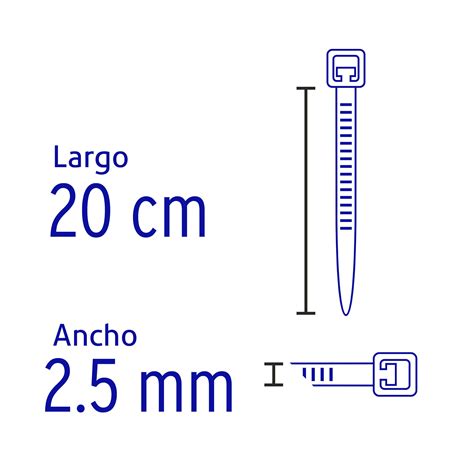 Cincho plástico 18 lb 20 cm bolsa con 100 pzas ZAHOMI