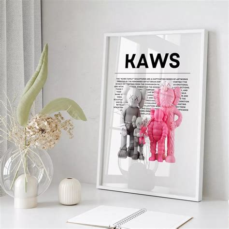 Hypebeast Kaws Posters Set of 3 Black Grey Pink Wall Art Poster Prints - Etsy