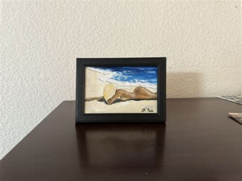 Original Oil Painting Nude Woman Seascape Signed Framed X