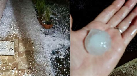 Granizo vento e chuva forte são registrados nesta noite em diversos