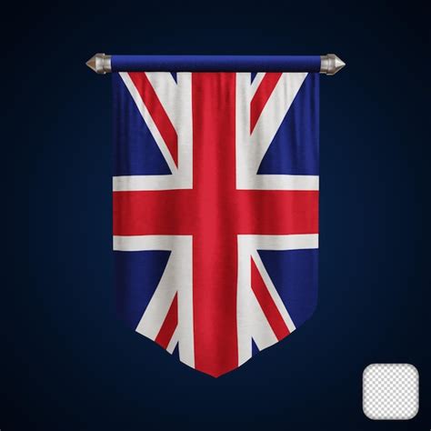 Premium PSD Pennant United Kingdom Flag 3d Illustration