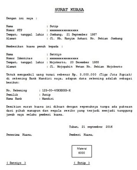 Detail Contoh Surat Kuasa Mengurus Sertifikat Tanah Koleksi Nomer