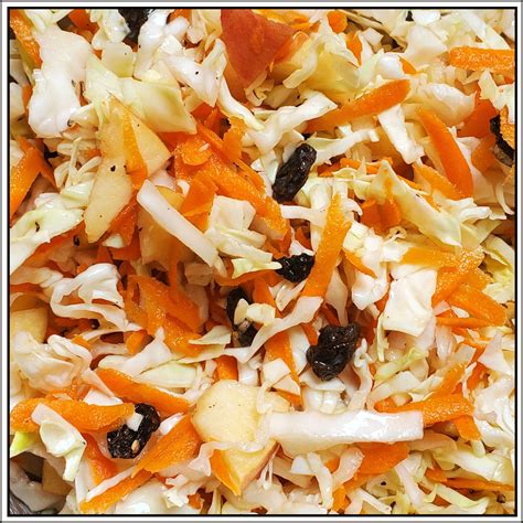 Vinegar Cole Slaw With Raisins And Apple