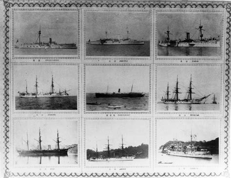 Nh 88896 Photo Montage Of Japanese Warships Circa 1894