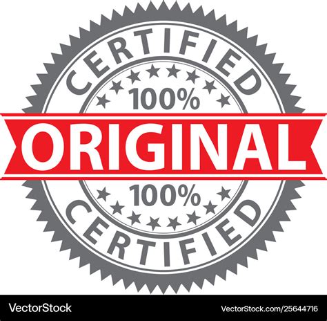 Original Stamp 100 Certified Badge Royalty Free Vector Image