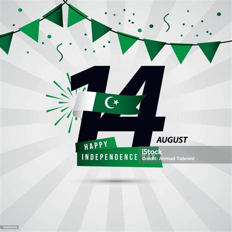 Selamat Hari Kemerdekaan Pakistan 14 Agustus Desain Template Vektor Ilustrasi Stok Unduh