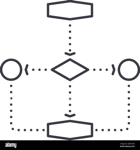 Icono De Diagrama De Flujo Ilustración Lineal Aislada Vector De Línea Fina Signo De Diseño