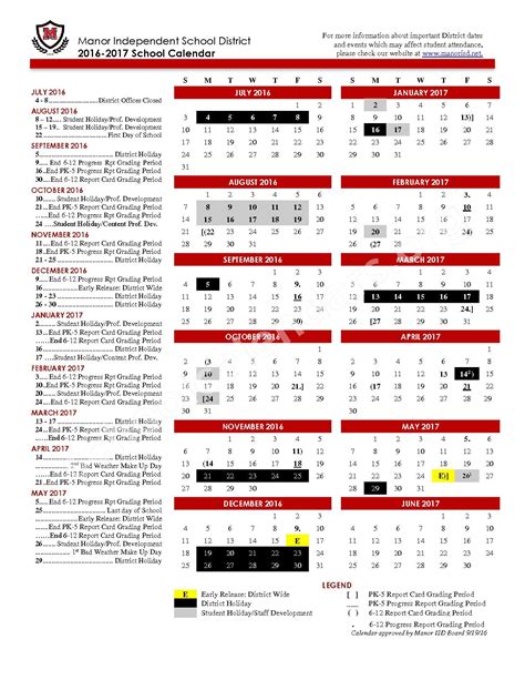 Manor Independent School District Calendars – Manor, TX