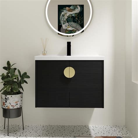 SSLine Modern 28 Floating Bathroom Vanity With Sink Wall Mounted