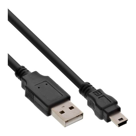 3m USB 2 0 Kabel A Stecker Auf Mini B 5pol Stecker Schwarz 3m InLine