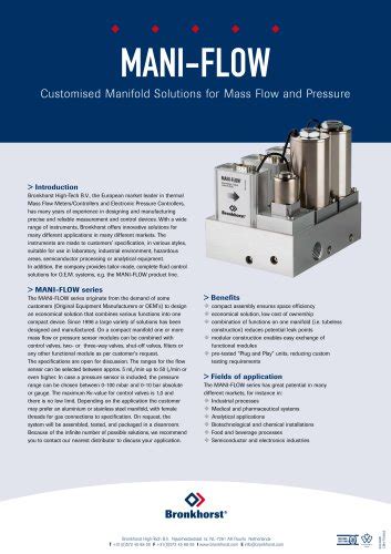 El Flow Prestige Mass Flow Meterscontrollers For Gas Bronkhorst Pdf Catalogs Technical