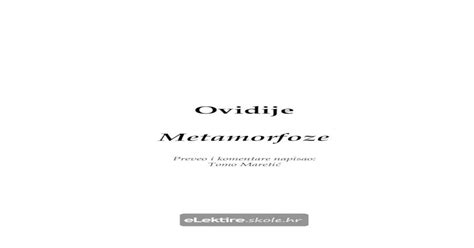 Ovidije Metamorfoze PDF Document