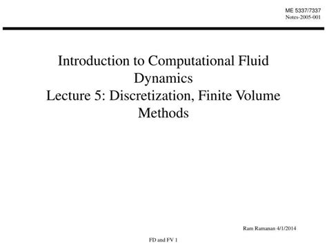 Ppt Introduction To Computational Fluid Dynamics Lecture 5