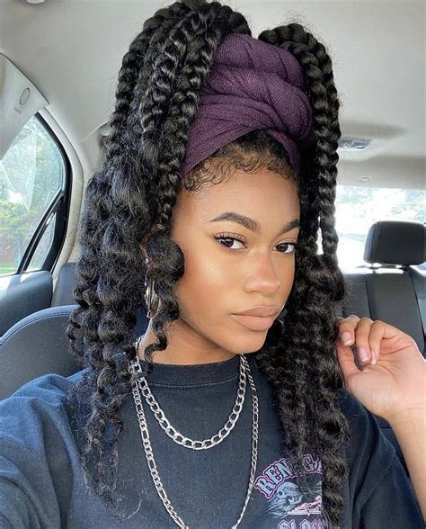 Box Braid Hairstyles In A Bun