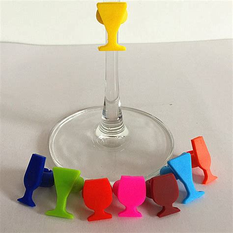 Stuks Wijnglas Marker Glas Vorm Silicone Cup Identifier Voor Cocktail