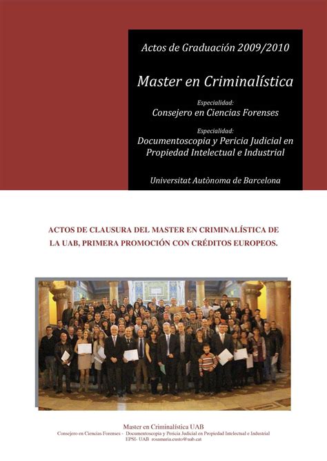 Calam O Clausura Master En Criminal Stica Uab