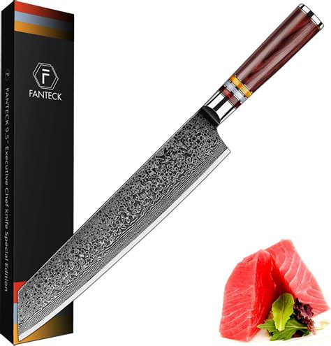 Fanteck nóż Kiritsuke ze stali damasceńskiej 24 cm ostry nóż szefa