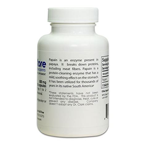 Papain, 500mg, 100 capsules