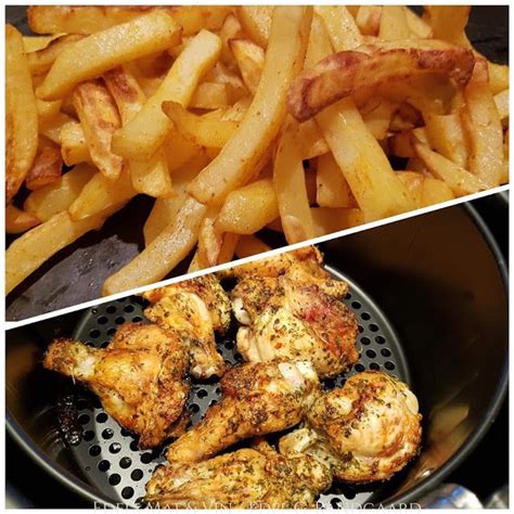 Edels Mat Vin Kylling Og Pommes Frites Tilberedt I Airfryer