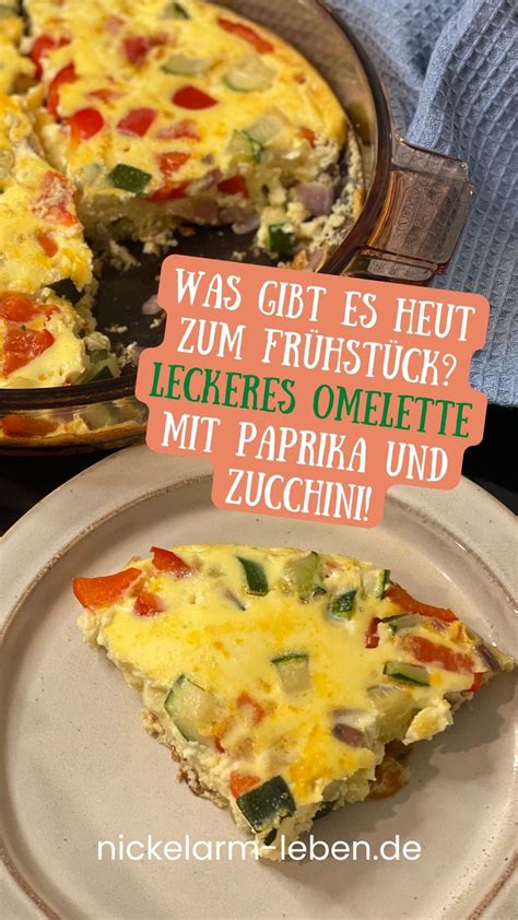 Omelette zum Frühstück mit Paprika und Zucchini Der perfekte