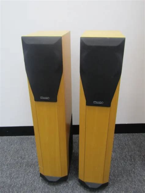 Mission Floor Standing Stereo Speakers Wood Body Untested