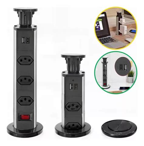 Torre De Tomada Embutir Multiplug Retrátil Mesa Usb Tipo c Frete grátis