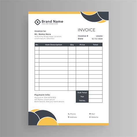 Invoice Design Template 2490211 Vector Art At Vecteezy