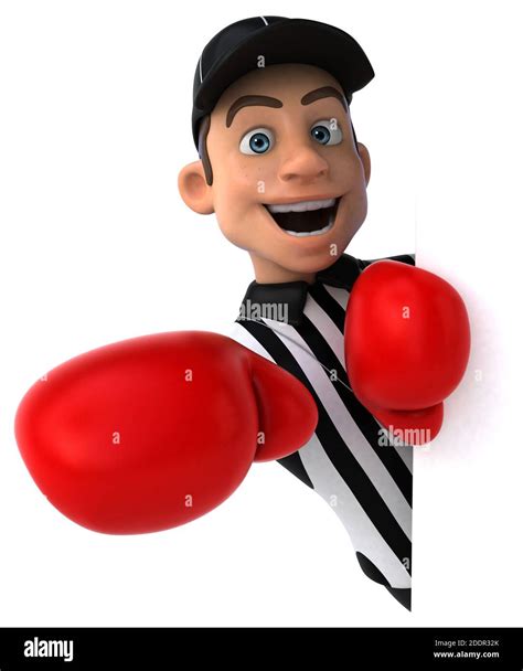 Fun 3D Illustration of an american Referee boxing Stock Photo - Alamy