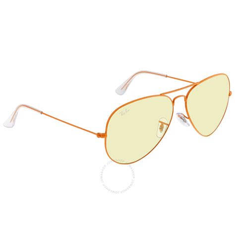 Ray Ban Aviator Solid Evolve Yellowlight Red Photochromatic Unisex Sunglasses Rb3025 9220t4 62