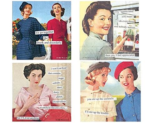 Funny Cocktail Napkins Women Anne Taintor Variety Pack Total Napkins