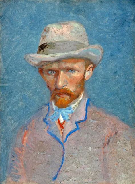 Self Portrait With A Gray Straw Hat Vinsent Van Gog Dorijan Grej